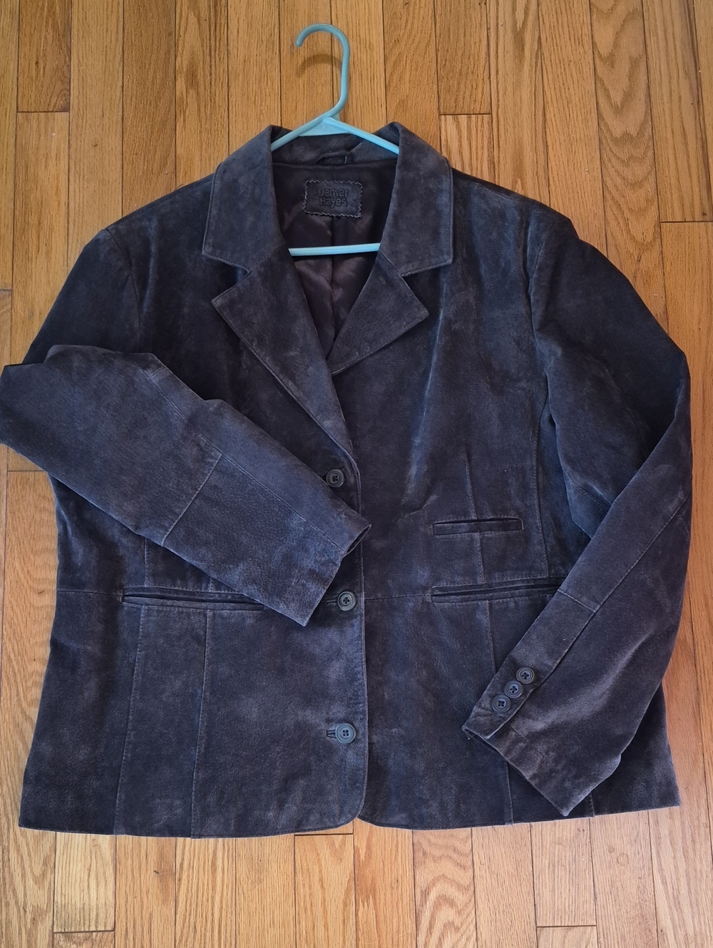 Vintage Denver Hayes Genuine Suede Leather  Brown Suede Blazer Jacket Size L-XL